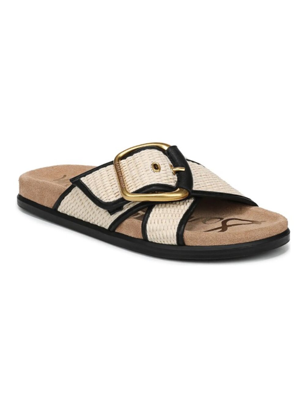 Sam Edelman Darla Crisscross Slide Sandals Linen Black Size 7 M NWT